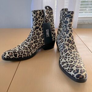 Leopard print ankle boots by Straight To Hell Apparel. NWT. Women’s size 7.5.